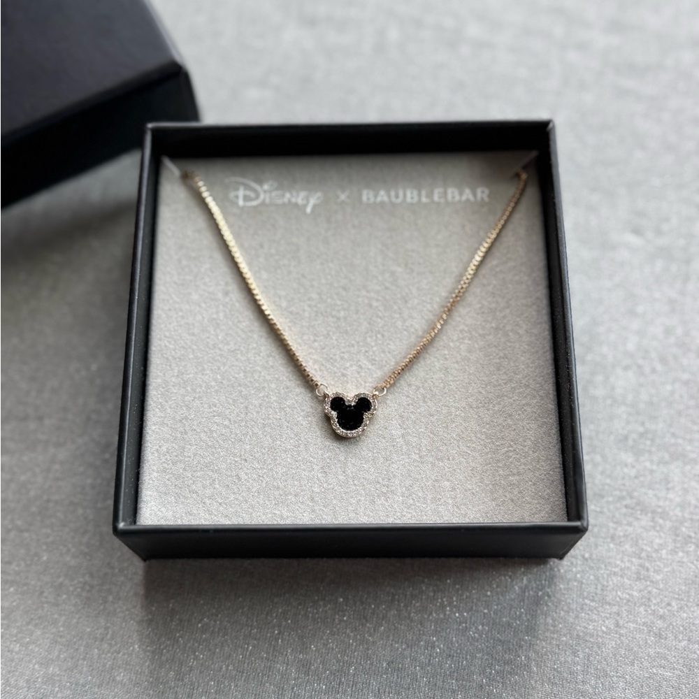 Disney BaubleBar Mickey Gold and Black Necklace